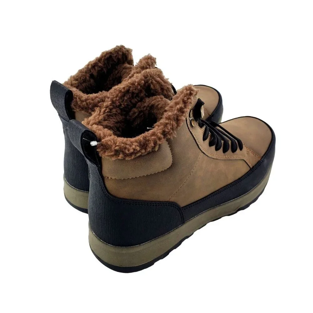 New Weatherproof 9 Men Winter Boots Logjam Shearling Lace-up Outdoor Snow Shoes